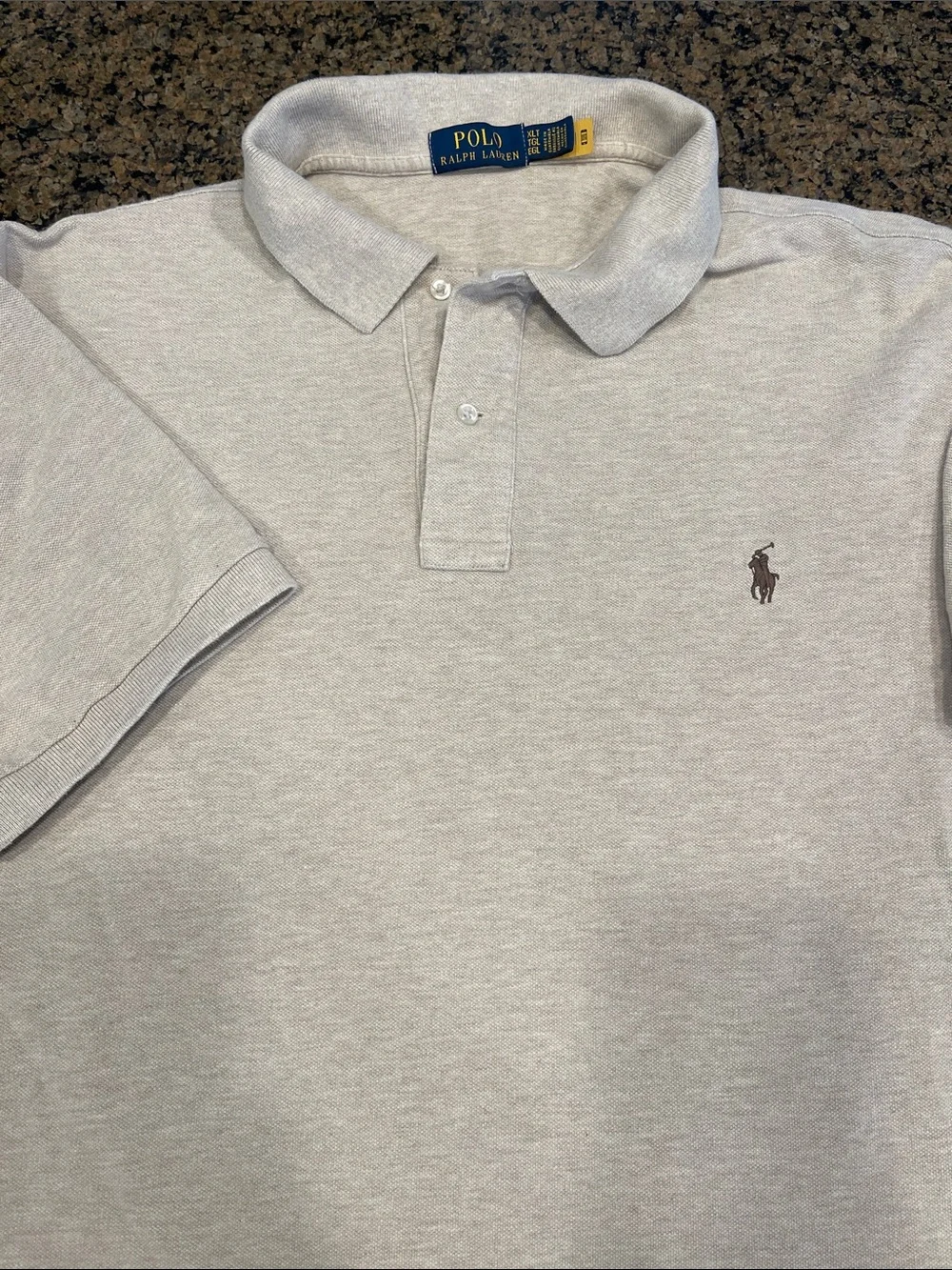 Polo by Ralph Lauren Light Gray Short-Sleeve Polo with Embroidered Pony